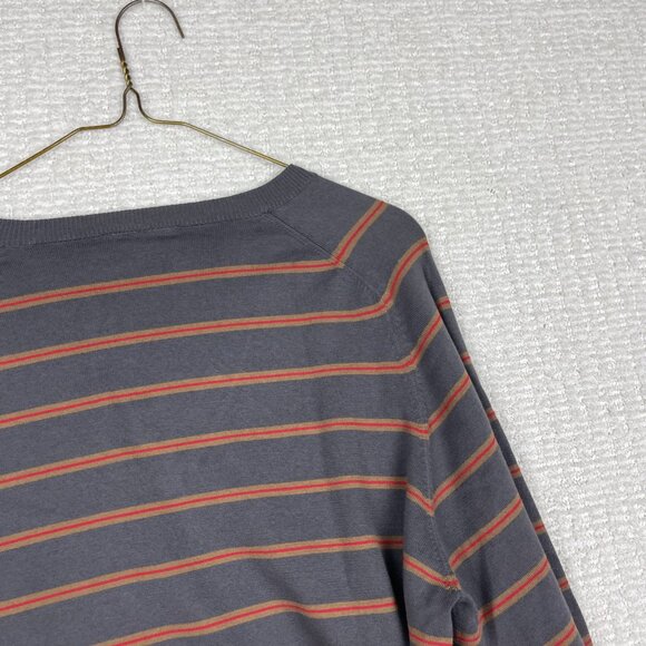 Peak Performance Men's XL V-Neck Sweater Jumper Thin Knit Grey / Red Outdoors - Picture 15 of 16